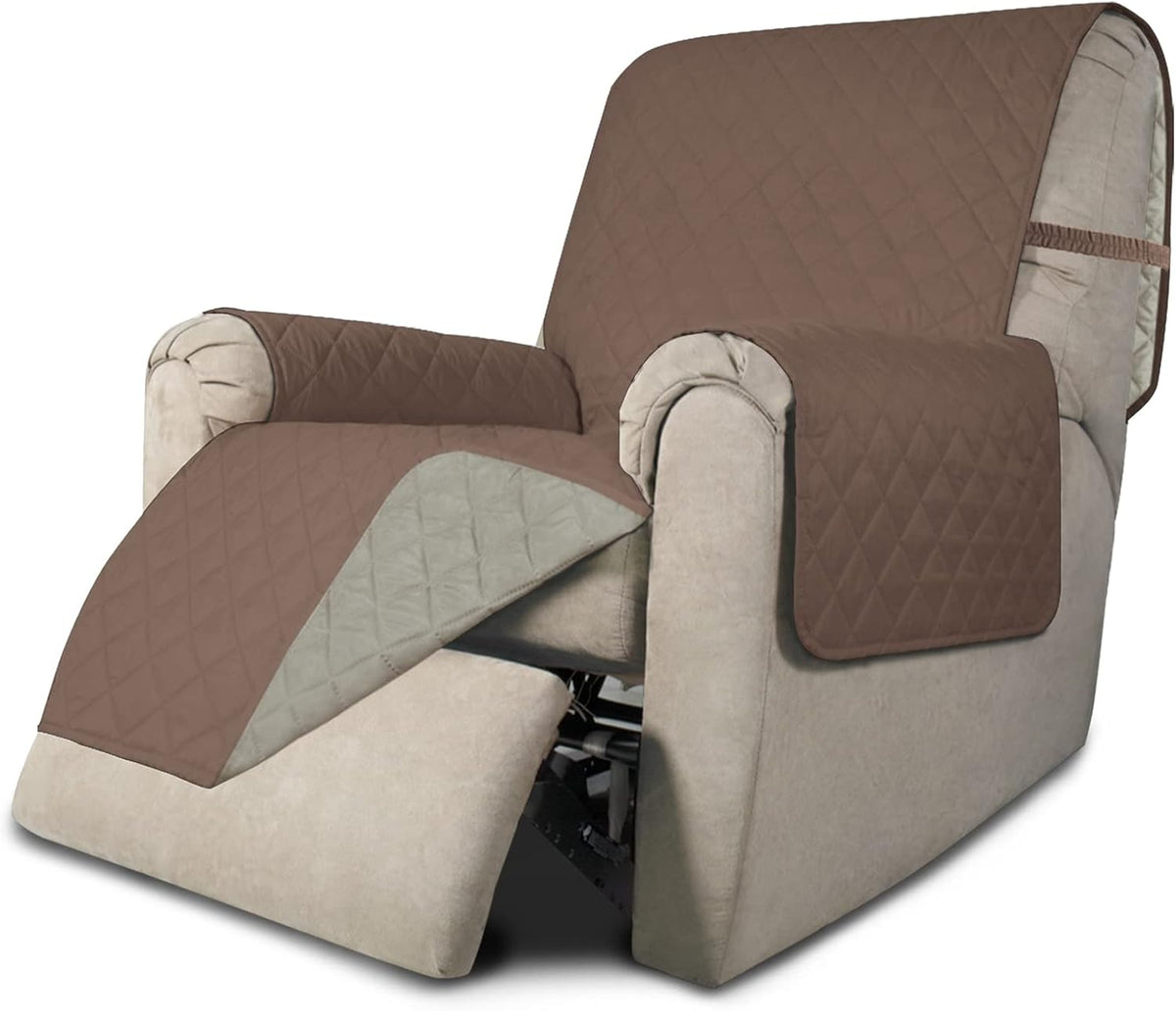 Reversible Couch Cover, 3 Cushion Sofa, Large, Chocolate/Beige | Machine Washable Slipcover For Dogs, Water Resistant Furniture Mat For Living Room, Non-Slip Sofa Cover, Pet Friendly - Colors A