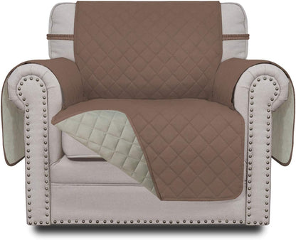 Reversible Couch Cover, 3 Cushion Sofa, Large, Chocolate/Beige | Machine Washable Slipcover For Dogs, Water Resistant Furniture Mat For Living Room, Non-Slip Sofa Cover, Pet Friendly - Colors A