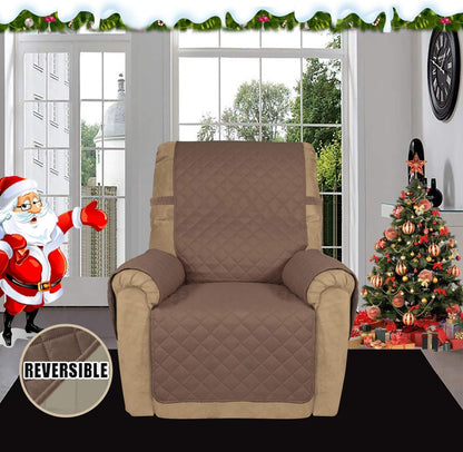 Reversible Couch Cover, 3 Cushion Sofa, Large, Chocolate/Beige | Machine Washable Slipcover For Dogs, Water Resistant Furniture Mat For Living Room, Non-Slip Sofa Cover, Pet Friendly - Colors A