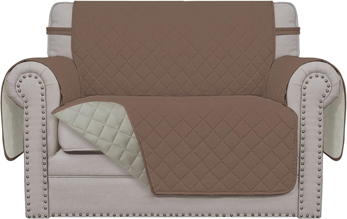 Reversible Couch Cover, 3 Cushion Sofa, Large, Chocolate/Beige | Machine Washable Slipcover For Dogs, Water Resistant Furniture Mat For Living Room, Non-Slip Sofa Cover, Pet Friendly - Colors A