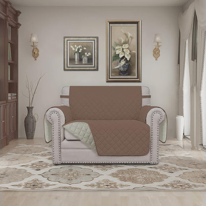 Reversible Couch Cover, 3 Cushion Sofa, Large, Chocolate/Beige | Machine Washable Slipcover For Dogs, Water Resistant Furniture Mat For Living Room, Non-Slip Sofa Cover, Pet Friendly - Colors A