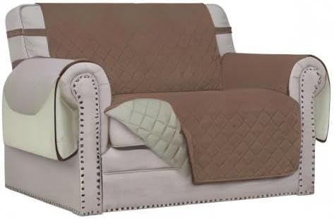 Reversible Couch Cover, 3 Cushion Sofa, Large, Chocolate/Beige | Machine Washable Slipcover For Dogs, Water Resistant Furniture Mat For Living Room, Non-Slip Sofa Cover, Pet Friendly - Colors A