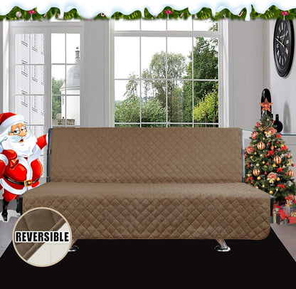 Reversible Couch Cover, 3 Cushion Sofa, Large, Chocolate/Beige | Machine Washable Slipcover For Dogs, Water Resistant Furniture Mat For Living Room, Non-Slip Sofa Cover, Pet Friendly - Colors A