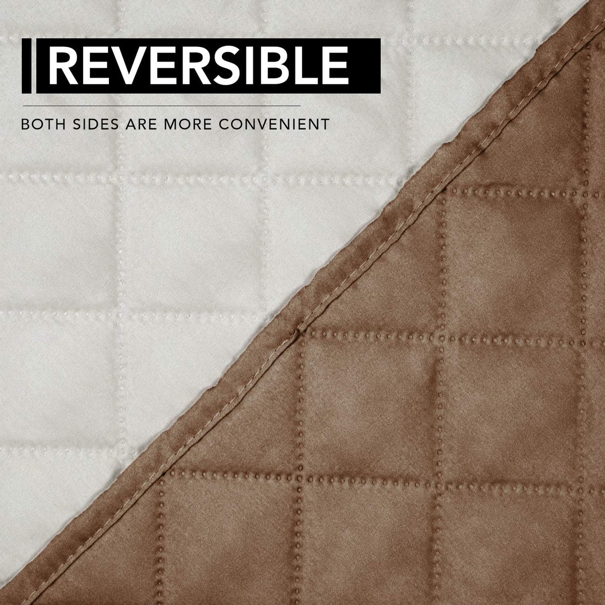 Reversible Couch Cover, 3 Cushion Sofa, Large, Chocolate/Beige | Machine Washable Slipcover For Dogs, Water Resistant Furniture Mat For Living Room, Non-Slip Sofa Cover, Pet Friendly - Colors A