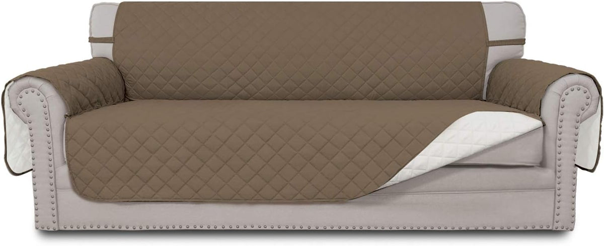 Reversible Couch Cover, 3 Cushion Sofa, Large, Chocolate/Beige | Machine Washable Slipcover For Dogs, Water Resistant Furniture Mat For Living Room, Non-Slip Sofa Cover, Pet Friendly - Colors A