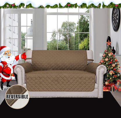 Reversible Couch Cover, 3 Cushion Sofa, Large, Chocolate/Beige | Machine Washable Slipcover For Dogs, Water Resistant Furniture Mat For Living Room, Non-Slip Sofa Cover, Pet Friendly - Colors A