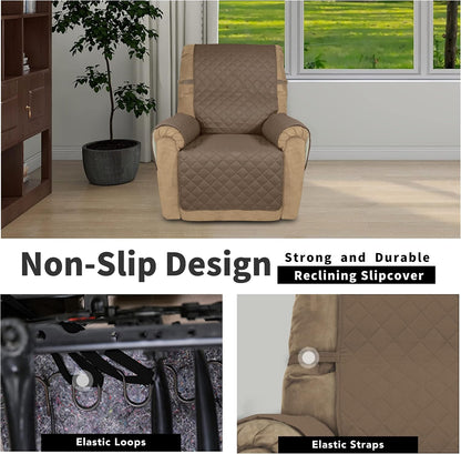 Reversible Couch Cover, 3 Cushion Sofa, Large, Chocolate/Beige | Machine Washable Slipcover For Dogs, Water Resistant Furniture Mat For Living Room, Non-Slip Sofa Cover, Pet Friendly - Colors A