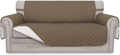 Reversible Couch Cover, 3 Cushion Sofa, Large, Chocolate/Beige | Machine Washable Slipcover For Dogs, Water Resistant Furniture Mat For Living Room, Non-Slip Sofa Cover, Pet Friendly - Colors A