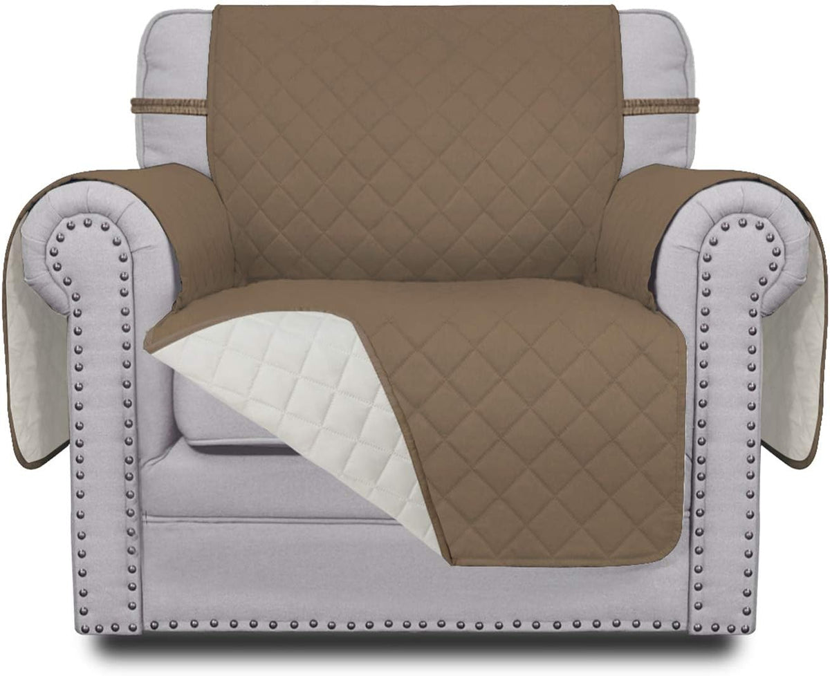 Reversible Couch Cover, 3 Cushion Sofa, Large, Chocolate/Beige | Machine Washable Slipcover For Dogs, Water Resistant Furniture Mat For Living Room, Non-Slip Sofa Cover, Pet Friendly - Colors A