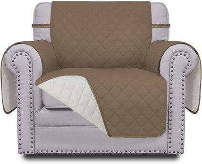 Reversible Couch Cover, 3 Cushion Sofa, Large, Chocolate/Beige | Machine Washable Slipcover For Dogs, Water Resistant Furniture Mat For Living Room, Non-Slip Sofa Cover, Pet Friendly - Colors A