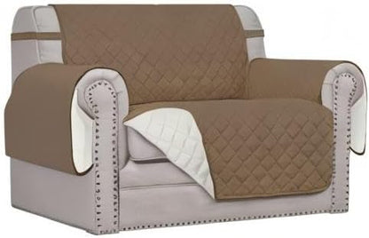Reversible Couch Cover, 3 Cushion Sofa, Large, Chocolate/Beige | Machine Washable Slipcover For Dogs, Water Resistant Furniture Mat For Living Room, Non-Slip Sofa Cover, Pet Friendly - Colors A