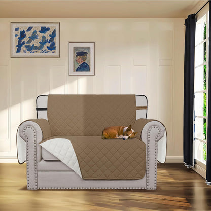 Reversible Couch Cover, 3 Cushion Sofa, Large, Chocolate/Beige | Machine Washable Slipcover For Dogs, Water Resistant Furniture Mat For Living Room, Non-Slip Sofa Cover, Pet Friendly - Colors A