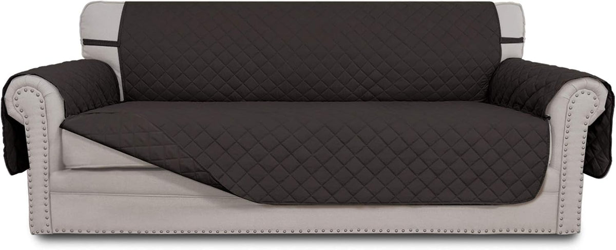 Reversible Couch Cover, 3 Cushion Sofa, Large, Chocolate/Beige | Machine Washable Slipcover For Dogs, Water Resistant Furniture Mat For Living Room, Non-Slip Sofa Cover, Pet Friendly - Colors A