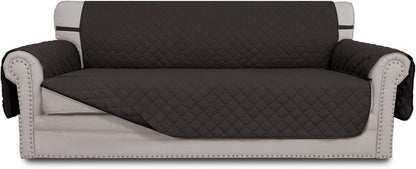 Reversible Couch Cover, 3 Cushion Sofa, Large, Chocolate/Beige | Machine Washable Slipcover For Dogs, Water Resistant Furniture Mat For Living Room, Non-Slip Sofa Cover, Pet Friendly - Colors A