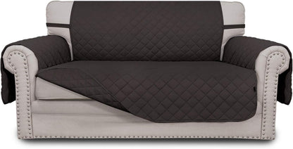 Reversible Couch Cover, 3 Cushion Sofa, Large, Chocolate/Beige | Machine Washable Slipcover For Dogs, Water Resistant Furniture Mat For Living Room, Non-Slip Sofa Cover, Pet Friendly - Colors A