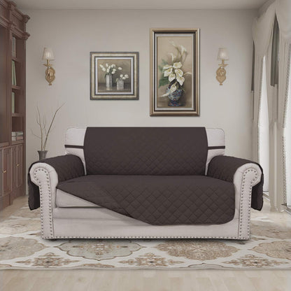 Reversible Couch Cover, 3 Cushion Sofa, Large, Chocolate/Beige | Machine Washable Slipcover For Dogs, Water Resistant Furniture Mat For Living Room, Non-Slip Sofa Cover, Pet Friendly - Colors A