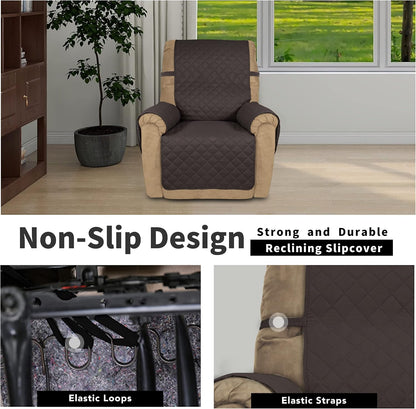 Reversible Couch Cover, 3 Cushion Sofa, Large, Chocolate/Beige | Machine Washable Slipcover For Dogs, Water Resistant Furniture Mat For Living Room, Non-Slip Sofa Cover, Pet Friendly - Colors A