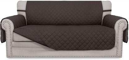 Reversible Couch Cover, 3 Cushion Sofa, Large, Chocolate/Beige | Machine Washable Slipcover For Dogs, Water Resistant Furniture Mat For Living Room, Non-Slip Sofa Cover, Pet Friendly - Colors A