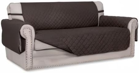 Reversible Couch Cover, 3 Cushion Sofa, Large, Chocolate/Beige | Machine Washable Slipcover For Dogs, Water Resistant Furniture Mat For Living Room, Non-Slip Sofa Cover, Pet Friendly - Colors A