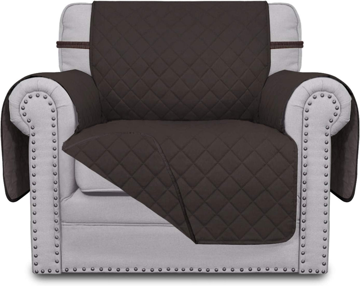 Reversible Couch Cover, 3 Cushion Sofa, Large, Chocolate/Beige | Machine Washable Slipcover For Dogs, Water Resistant Furniture Mat For Living Room, Non-Slip Sofa Cover, Pet Friendly - Colors A
