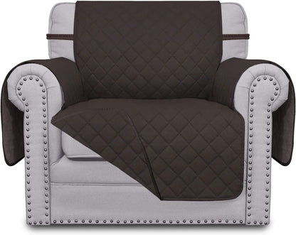 Reversible Couch Cover, 3 Cushion Sofa, Large, Chocolate/Beige | Machine Washable Slipcover For Dogs, Water Resistant Furniture Mat For Living Room, Non-Slip Sofa Cover, Pet Friendly - Colors A