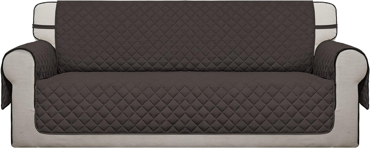 Reversible Couch Cover, 3 Cushion Sofa, Large, Chocolate/Beige | Machine Washable Slipcover For Dogs, Water Resistant Furniture Mat For Living Room, Non-Slip Sofa Cover, Pet Friendly - Colors A