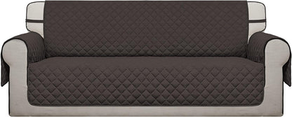 Reversible Couch Cover, 3 Cushion Sofa, Large, Chocolate/Beige | Machine Washable Slipcover For Dogs, Water Resistant Furniture Mat For Living Room, Non-Slip Sofa Cover, Pet Friendly - Colors A