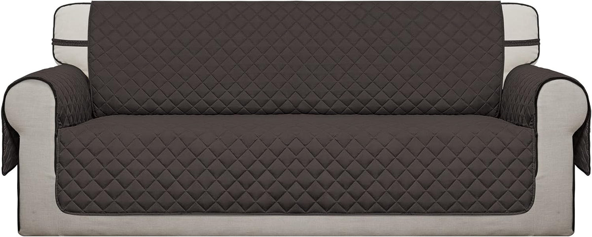 Reversible Couch Cover, 3 Cushion Sofa, Large, Chocolate/Beige | Machine Washable Slipcover For Dogs, Water Resistant Furniture Mat For Living Room, Non-Slip Sofa Cover, Pet Friendly - Colors A