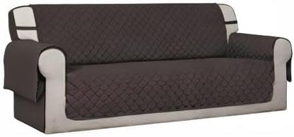 Reversible Couch Cover, 3 Cushion Sofa, Large, Chocolate/Beige | Machine Washable Slipcover For Dogs, Water Resistant Furniture Mat For Living Room, Non-Slip Sofa Cover, Pet Friendly - Colors A