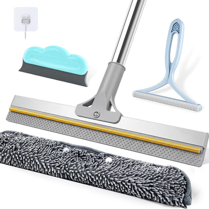 Pet Hair Remover for Carpet, 54 Inch Adjustable Long Handle Carpet Rake for Pet Hair Removal, 3 Piece Dog Hair Carpet Rake and Carpet Scraper Tool for Rugs, Couch, Stairs, Furniture