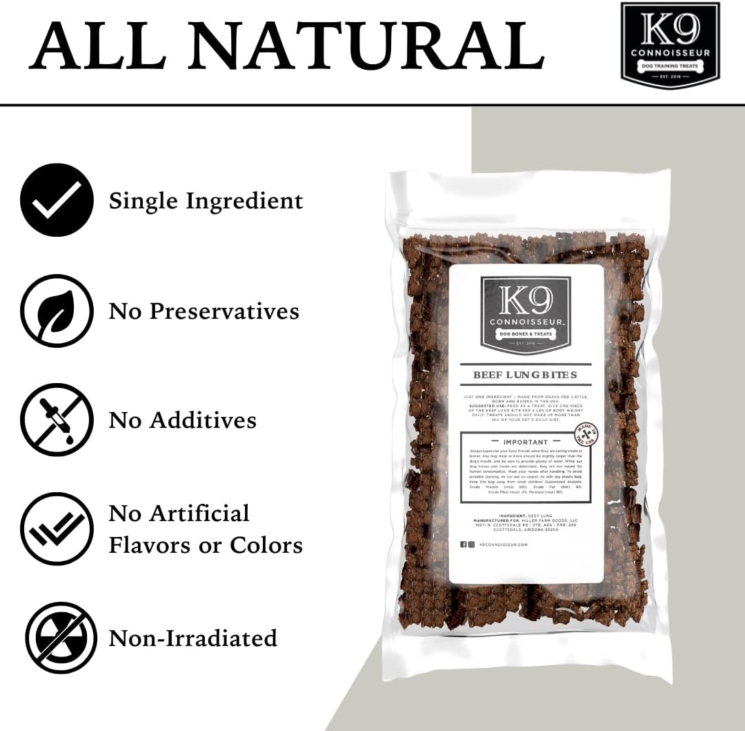 Beef Lung Dog Treats - USA Made Single Ingredient Dog Treat