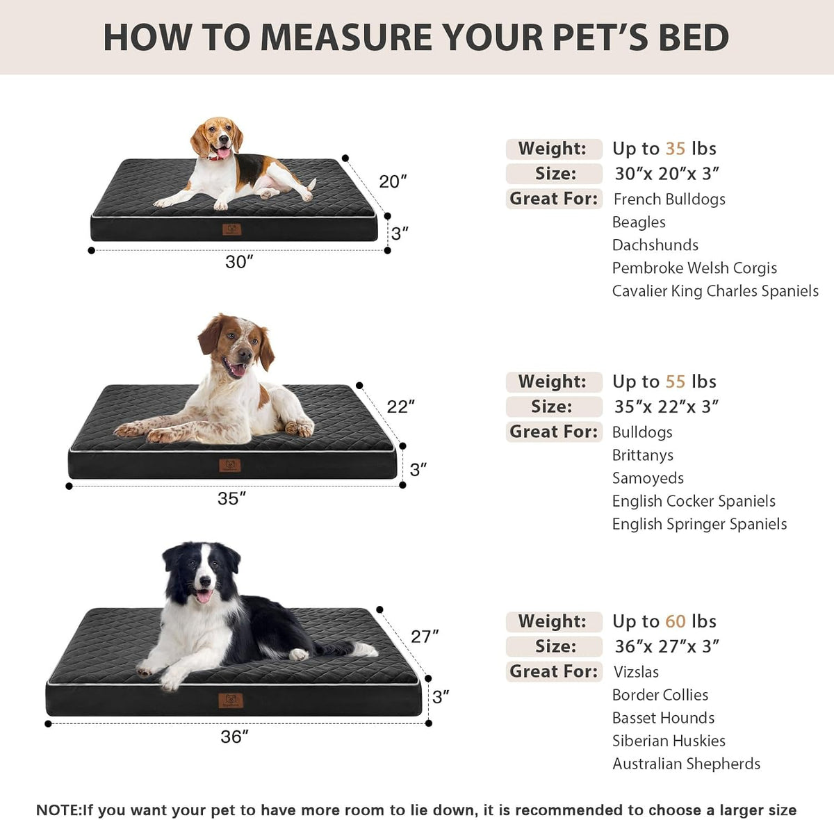 WNPETHOME Orthopedic Waterproof Extra Large Senior Dogs Bed for Comfy Sleep | XL Washable Ped Bed with Removable Cover, Multi-Needle Quilting XL Crate Bed for Large Sized Dog Relax, Light Grey 42x30 Inch