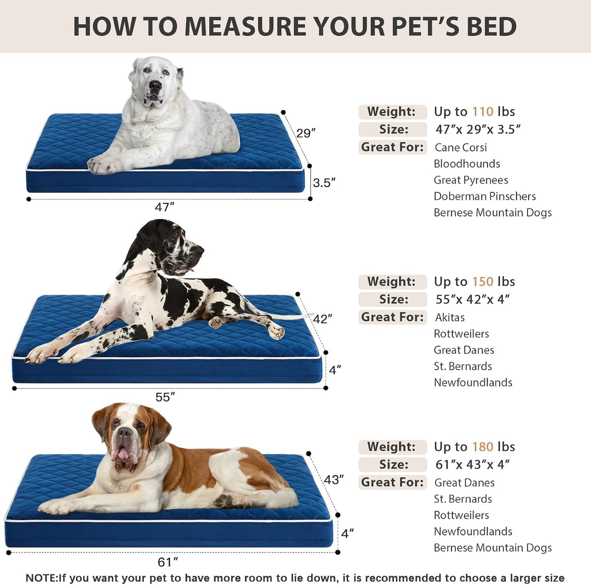WNPETHOME Orthopedic Waterproof Extra Large Senior Dogs Bed for Comfy Sleep | XL Washable Ped Bed with Removable Cover, Multi-Needle Quilting XL Crate Bed for Large Sized Dog Relax, Light Grey 42x30 Inch