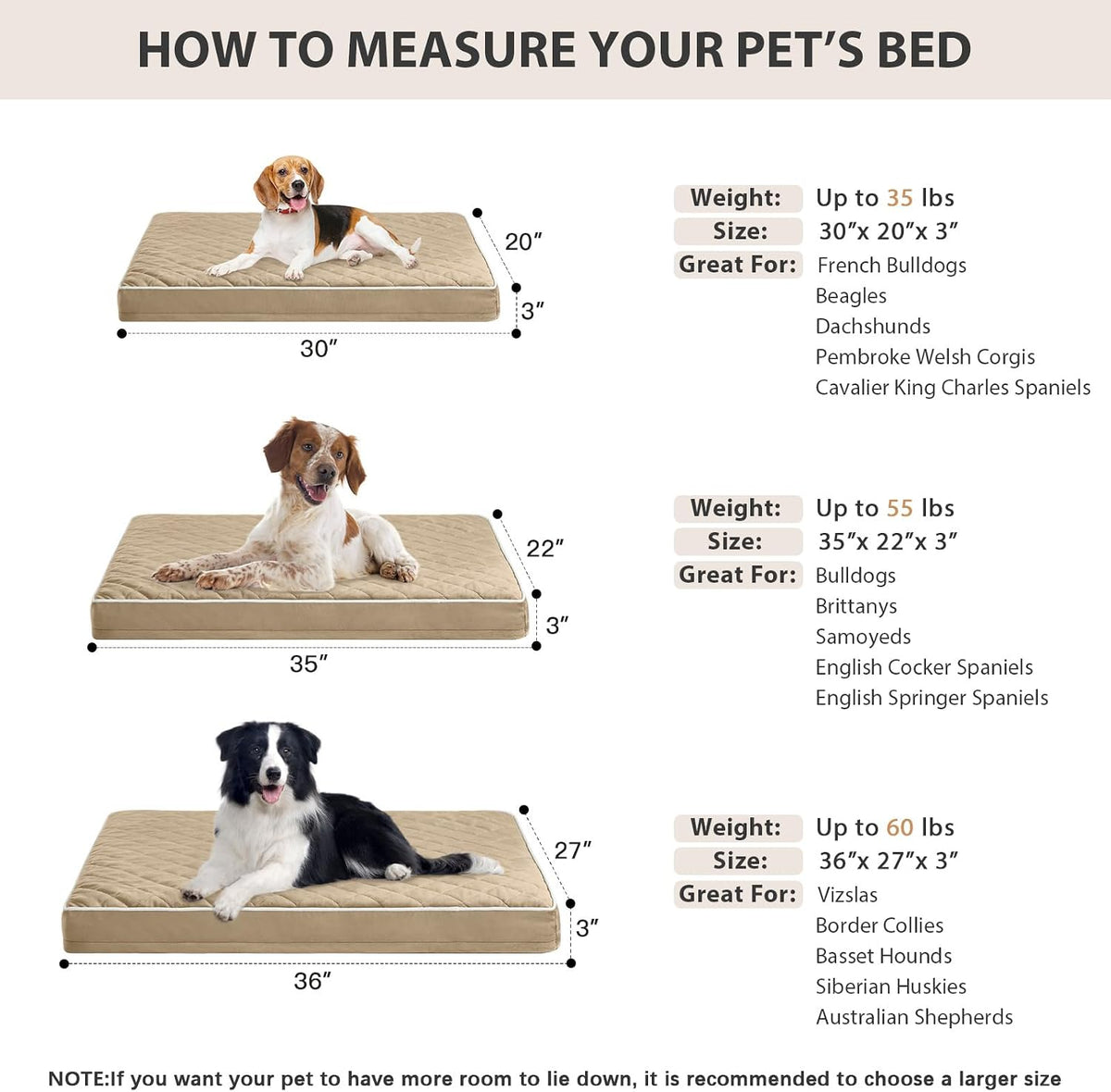 WNPETHOME Orthopedic Waterproof Extra Large Senior Dogs Bed for Comfy Sleep | XL Washable Ped Bed with Removable Cover, Multi-Needle Quilting XL Crate Bed for Large Sized Dog Relax, Light Grey 42x30 Inch