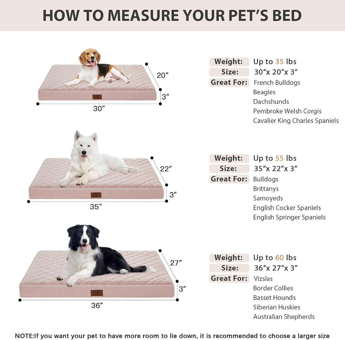 WNPETHOME Orthopedic Waterproof Extra Large Senior Dogs Bed for Comfy Sleep | XL Washable Ped Bed with Removable Cover, Multi-Needle Quilting XL Crate Bed for Large Sized Dog Relax, Light Grey 42x30 Inch
