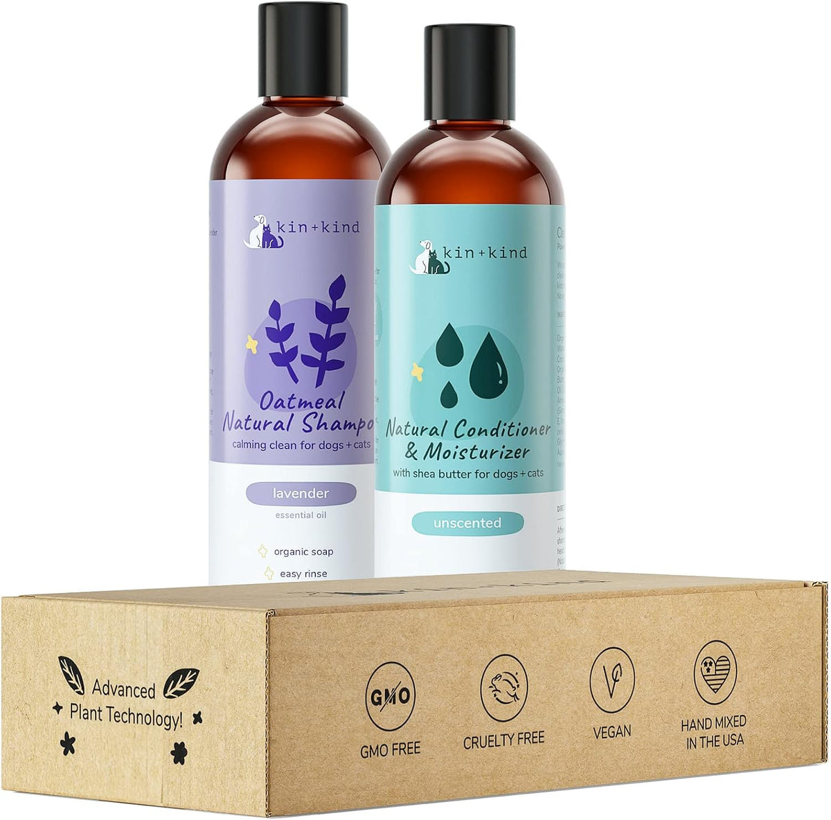 Sensitive Skin Natural Dog and Cat Shampoo - Gentle Oatmeal Clean - Fragrance Free - 12 fl oz