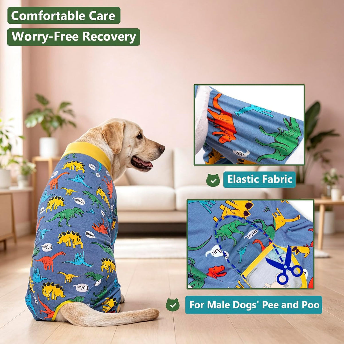 Dog Recovery Suit for Dogs After Surgery Female Male Medium Large Dog Neuter Spay Onesie for Shedding Prevent Licking Surgical Wound Dog Cone Alternative