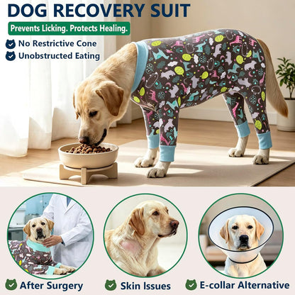 Dog Recovery Suit for Dogs After Surgery Female Male Medium Large Dog Neuter Spay Onesie for Shedding Prevent Licking Surgical Wound Dog Cone Alternative