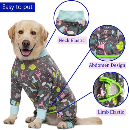 Dog Recovery Suit for Dogs After Surgery Female Male Medium Large Dog Neuter Spay Onesie for Shedding Prevent Licking Surgical Wound Dog Cone Alternative