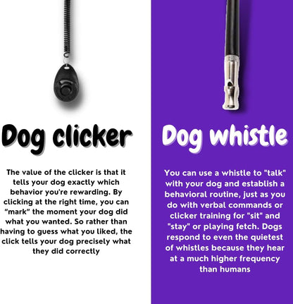 Dog Whistles, Custom Target Stick and Clicker Training Device for Dogs Pet Play Kit Agility Training Set Clicker