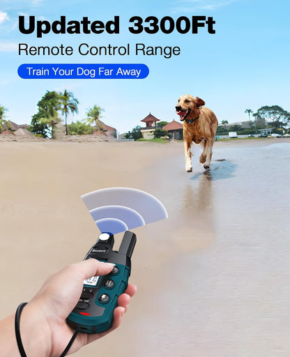 Dog Shock Collar - 3300Ft Dog Training Collar with Remote for 5-120lbs Small Medium Large Dogs Rechargeable Waterproof e Collar with Beep (1-8), Vibration(1-16), Safe Shock(1-99) (Orange)