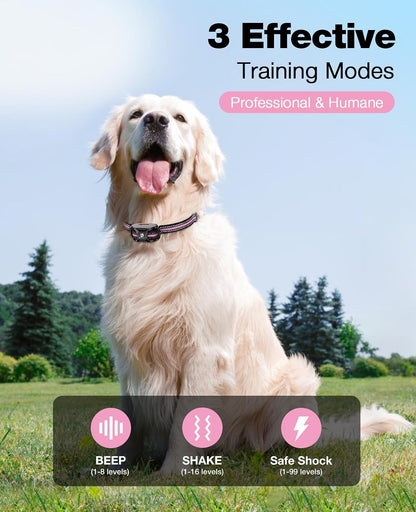 Dog Shock Collar - 3300Ft Dog Training Collar with Remote for 5-120lbs Small Medium Large Dogs Rechargeable Waterproof e Collar with Beep (1-8), Vibration(1-16), Safe Shock(1-99) (Orange)