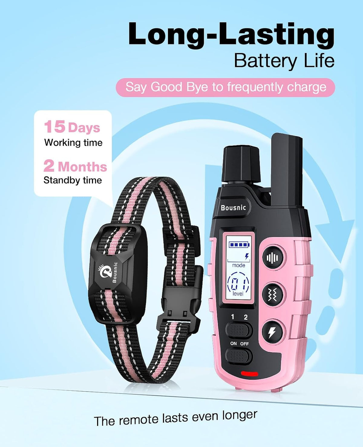 Dog Shock Collar - 3300Ft Dog Training Collar with Remote for 5-120lbs Small Medium Large Dogs Rechargeable Waterproof e Collar with Beep (1-8), Vibration(1-16), Safe Shock(1-99) (Orange)