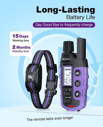 Dog Shock Collar - 3300Ft Dog Training Collar with Remote for 5-120lbs Small Medium Large Dogs Rechargeable Waterproof e Collar with Beep (1-8), Vibration(1-16), Safe Shock(1-99) (Orange)
