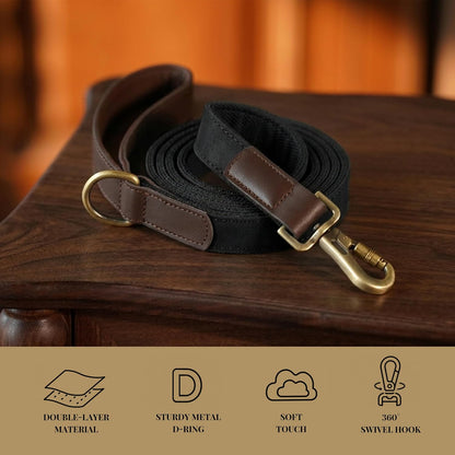 PU Leather Dog Leash for Medium Dogs, 5ft Soft Padded Handle, Green