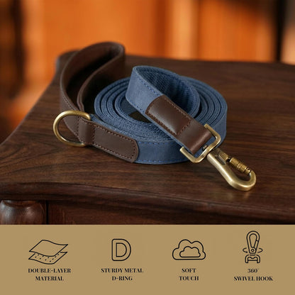 PU Leather Dog Leash for Medium Dogs, 5ft Soft Padded Handle, Green
