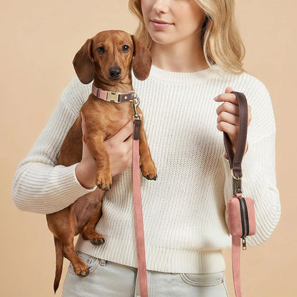 PU Leather Dog Leash for Medium Dogs, 5ft Soft Padded Handle, Green