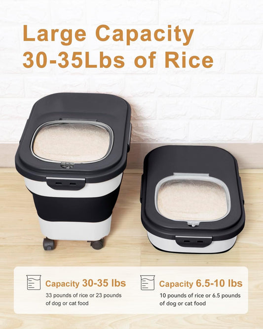 20-30 Lbs Rice Storage Container,Collapsible Food Storage Containers