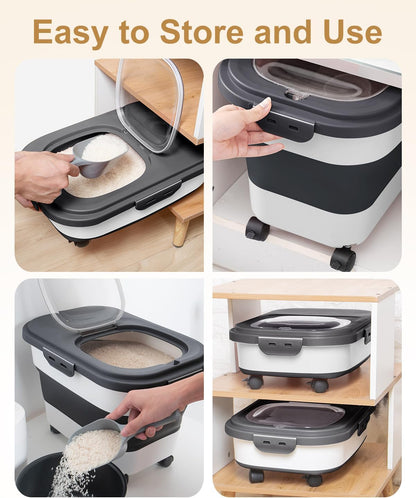20-30 Lbs Rice Storage Container,Collapsible Food Storage Containers