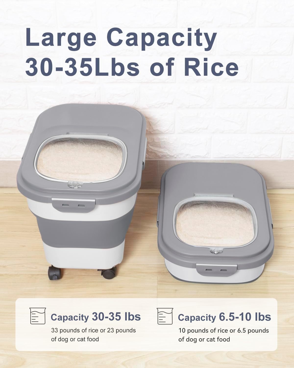20-30 Lbs Rice Storage Container,Collapsible Food Storage Containers